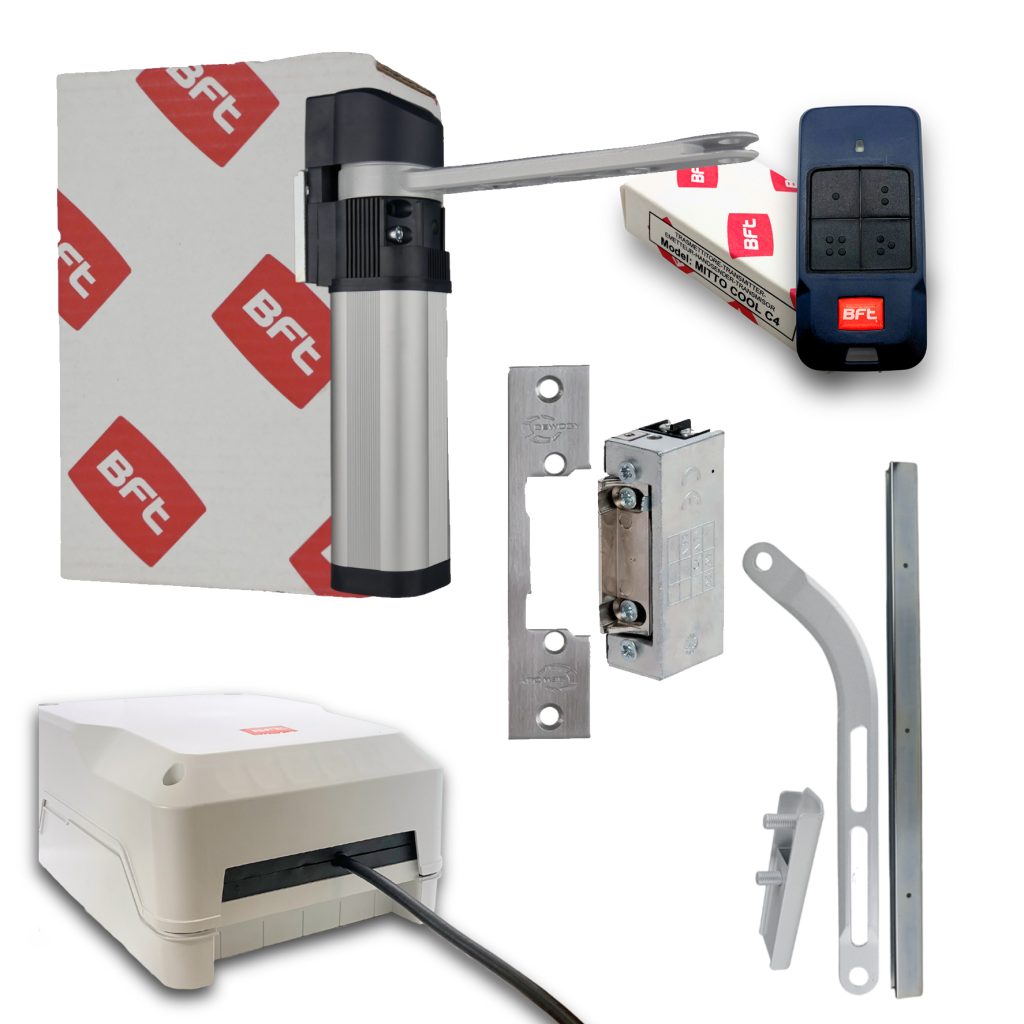 Image du produit KIT E5 BT A12 MOTORISATION 24V POUR PORTILLON AVEC GACHE ELECTRIQUE BFT #1 (KIT_E5_BT_A12_Nouvelle_Thalia__gache.jpg)